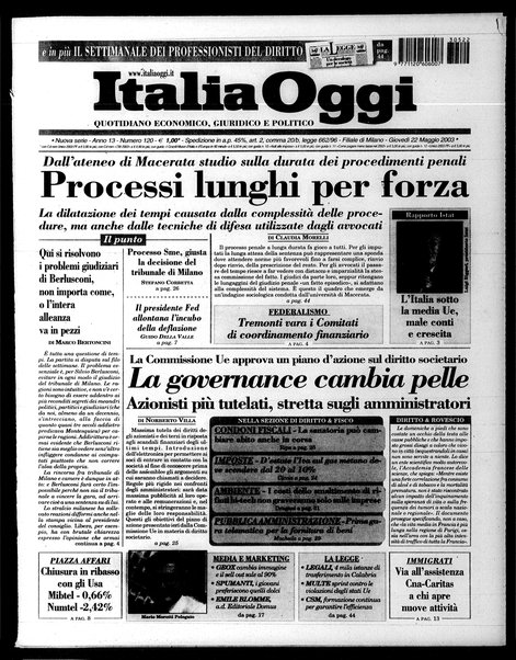 Italia oggi : quotidiano di economia finanza e politica